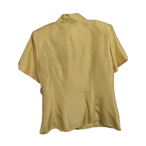 3202) Studio I Silk Yellow Black Butterfly Embroidery Cropped Pants Set Size 10 - Picture 3 of 9